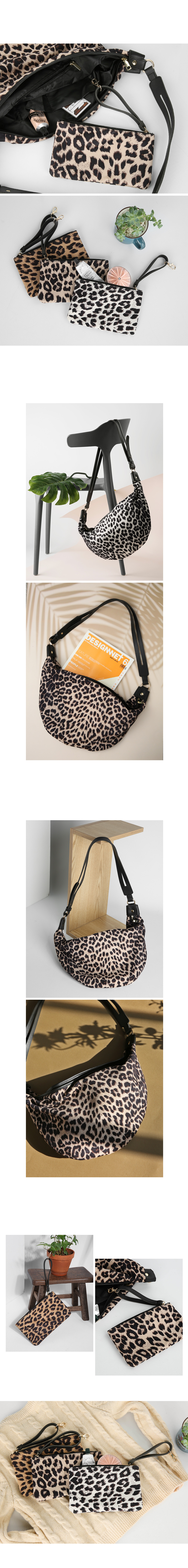 Leopard Half Moon Shoulder Bag-Holiholic