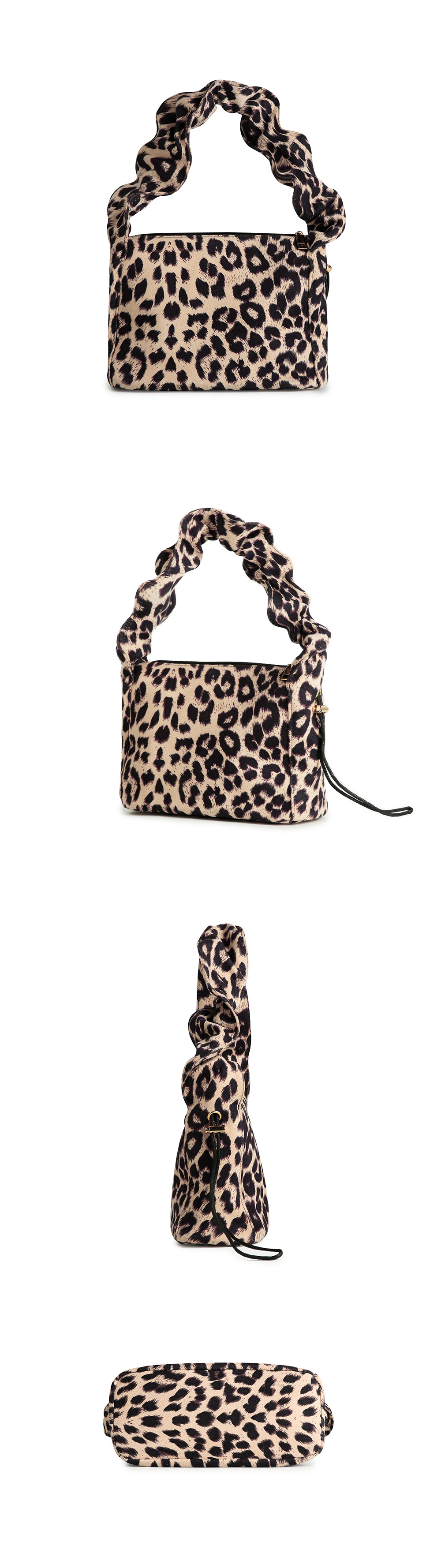 Leopard Pleats Handle Tote Bag-Holiholic