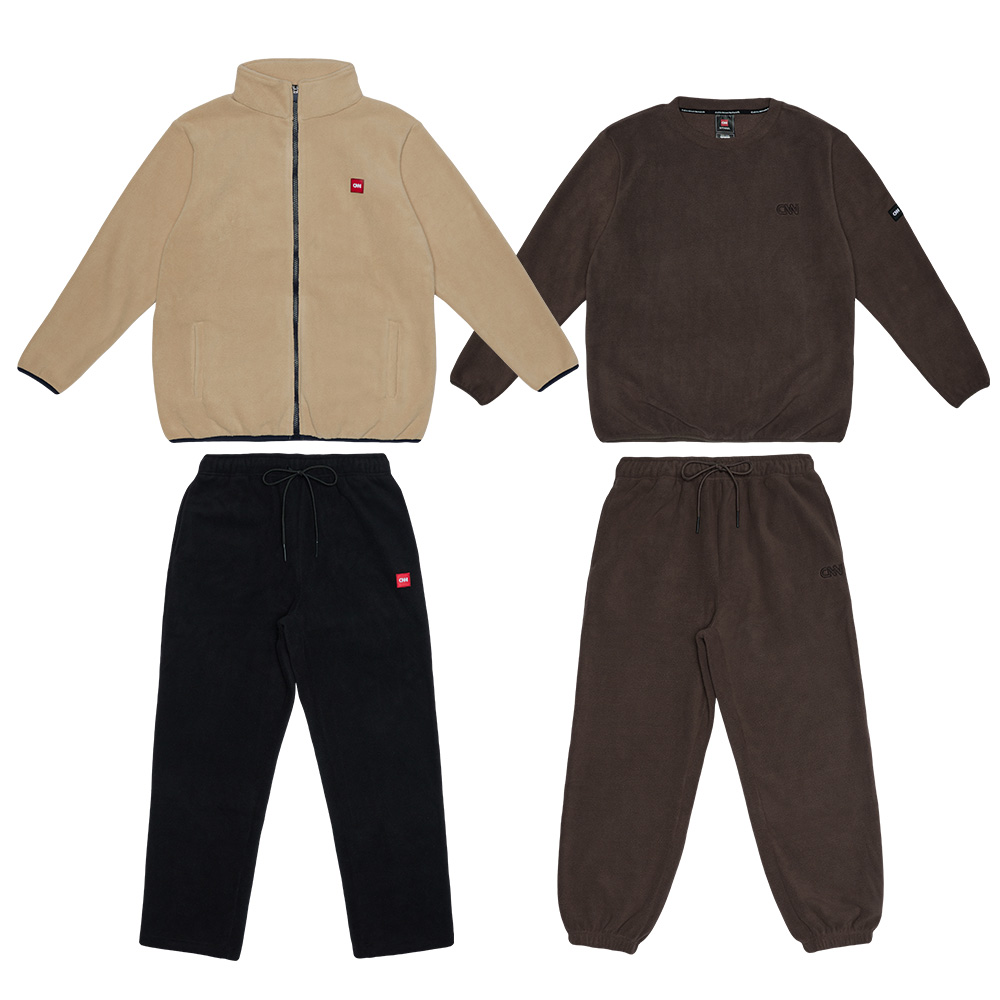 JB_CNN002 여성기모 4종 플리스 집업 긴팔라운드티셔츠 일자바지 조거바지 후리스세트