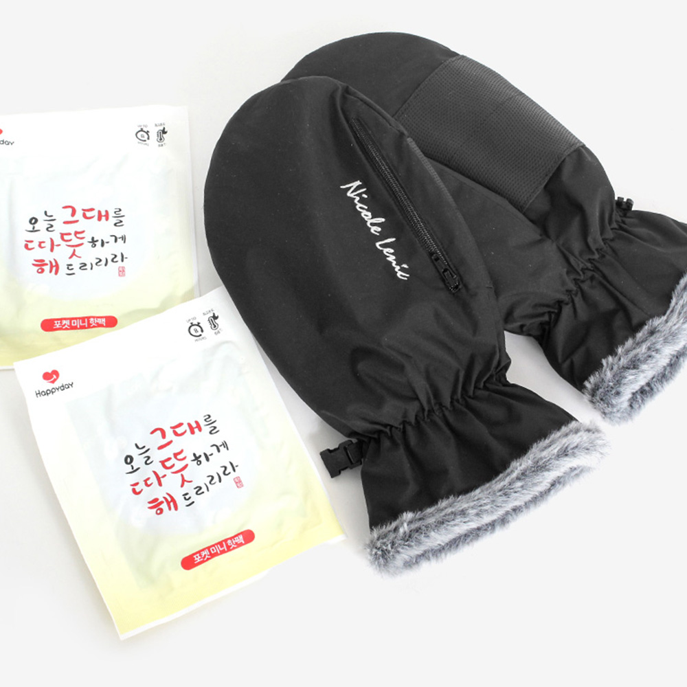 BM_NIC02 니꼴레닉 남성 라이더 기모 핫팩 벙어리장갑 L