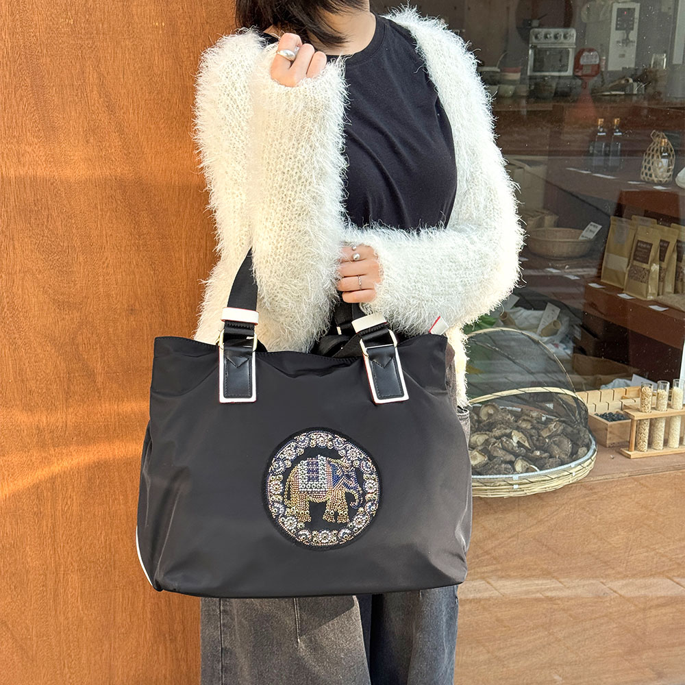 BR_7831-5 캐주얼 큐빅 코끼리 빅 토트 숄더백