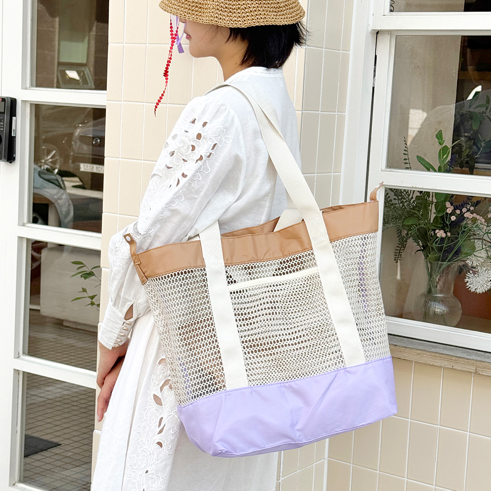 BR_945 망사 그물 메쉬 여행 토트 쇼퍼백 비치백
