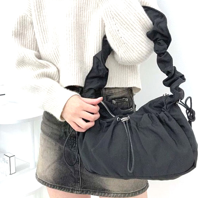 CHMA_30265 케일리 셔링 곱창끈 숄더백