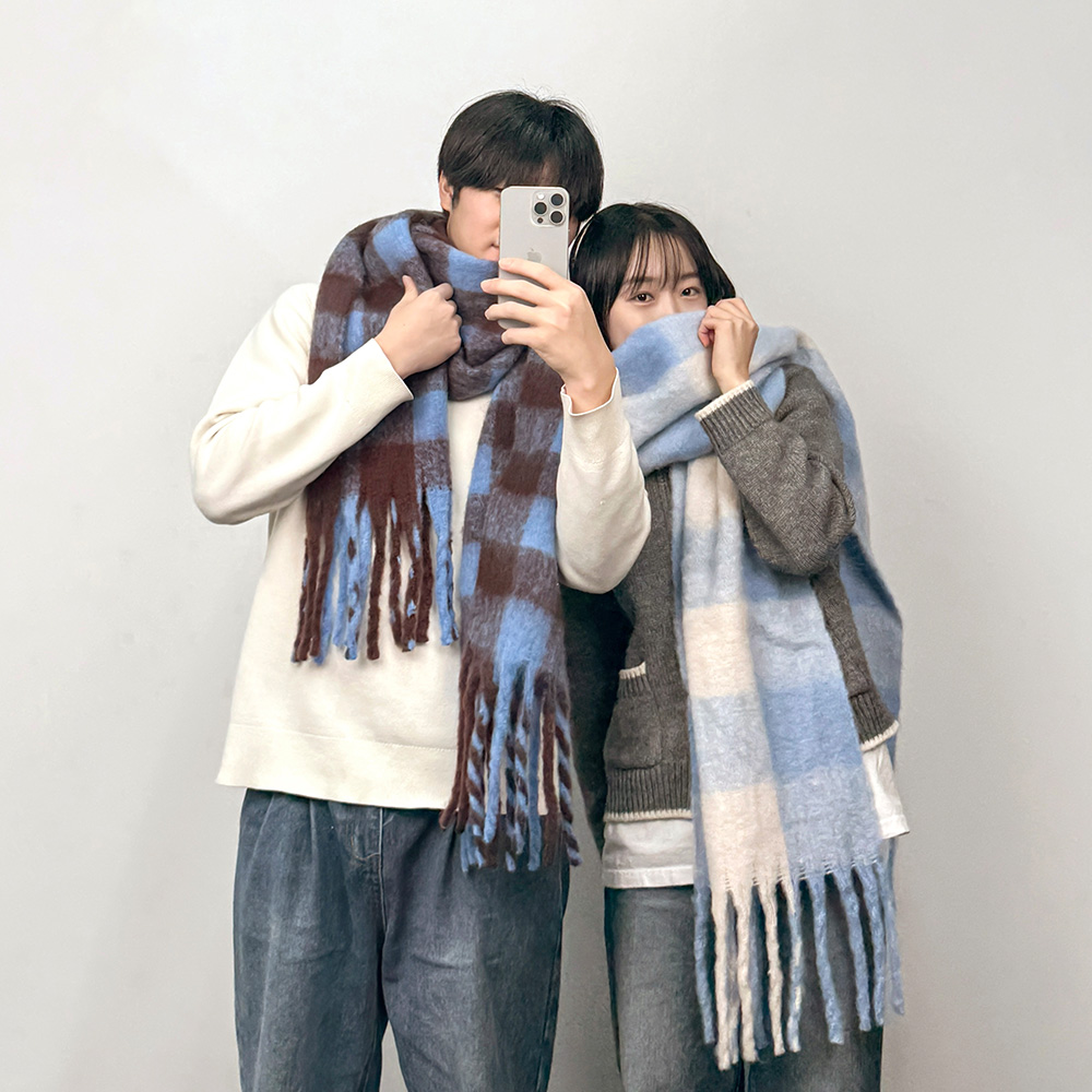 CT_1006 겨울 바둑무늬 목도리 레게 숄 머플러
