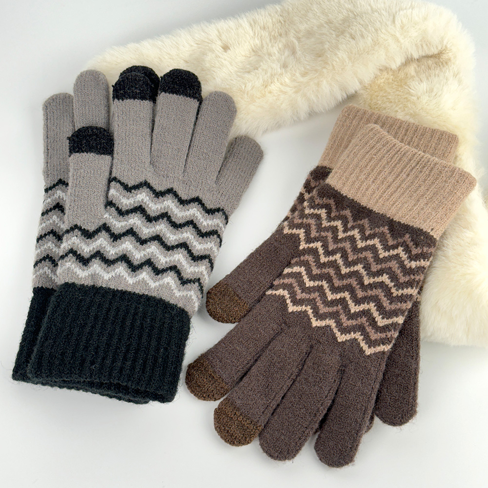 DKES_G08 스마트폰 터치 지그재그 장갑/여성용