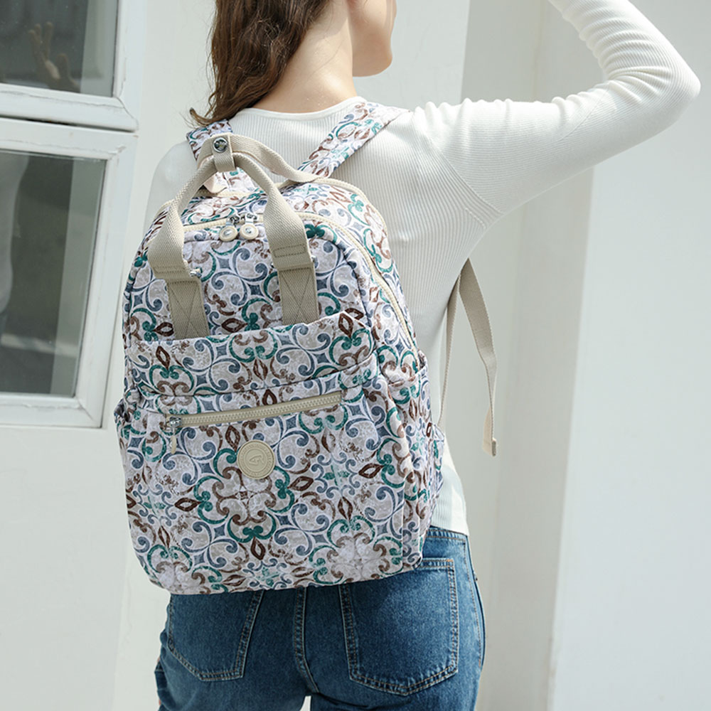 DKAC_91101 아트 패턴 무늬 여성 데일리 토트 백팩(대)