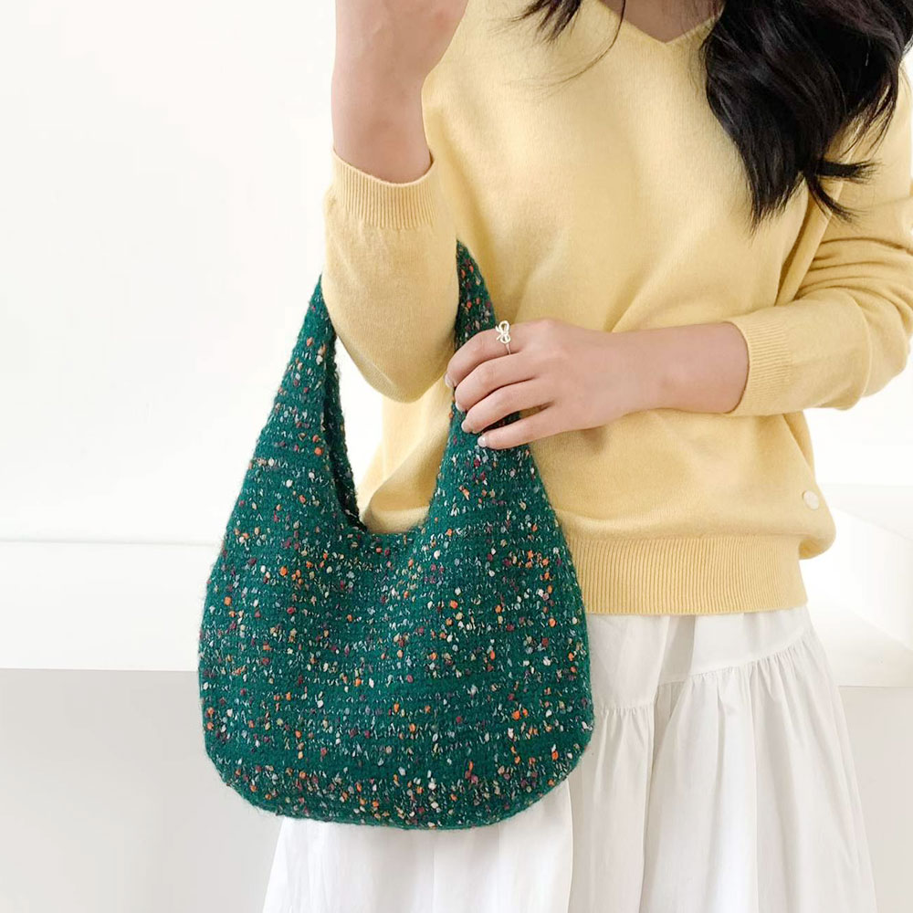 MT_22971 포근한 털실 니트 가방 부드러운 심플 토트백