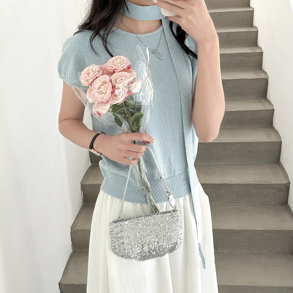 MT_25103 미니 스팽글 토트 크로스백