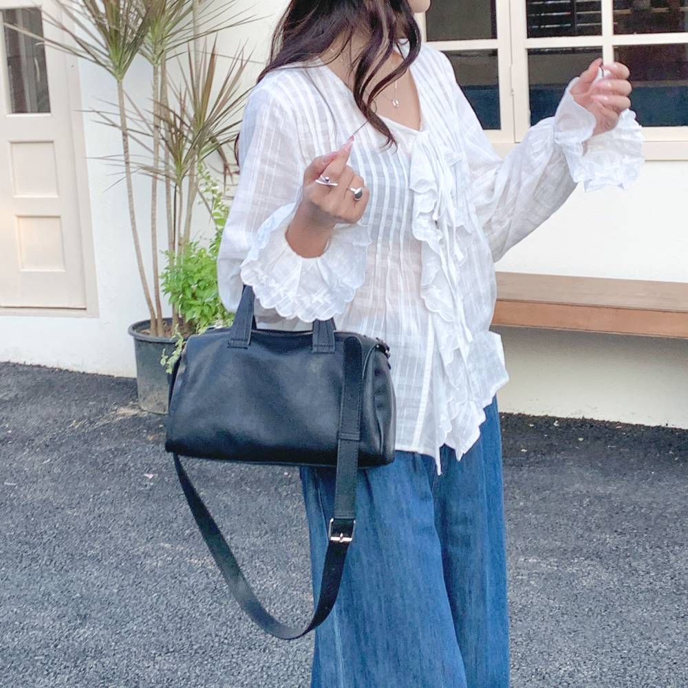 MT_24243 심플 소프트 여성 레더 보스턴 토트 크로스백