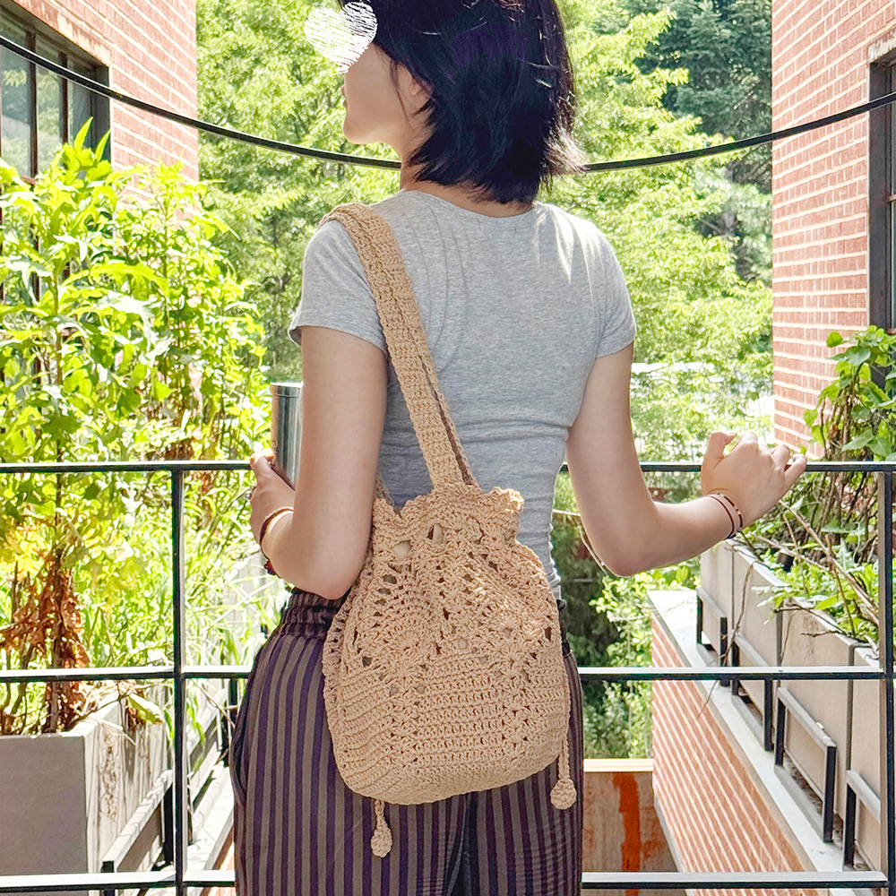 OP_M2375 니트 뜨개 가방 버킷 숄더백