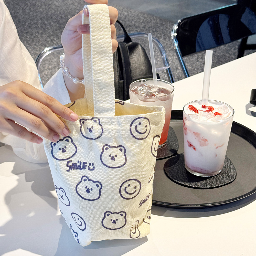 OP_M2384 에코백 캔버스 스마일 미니 토트백