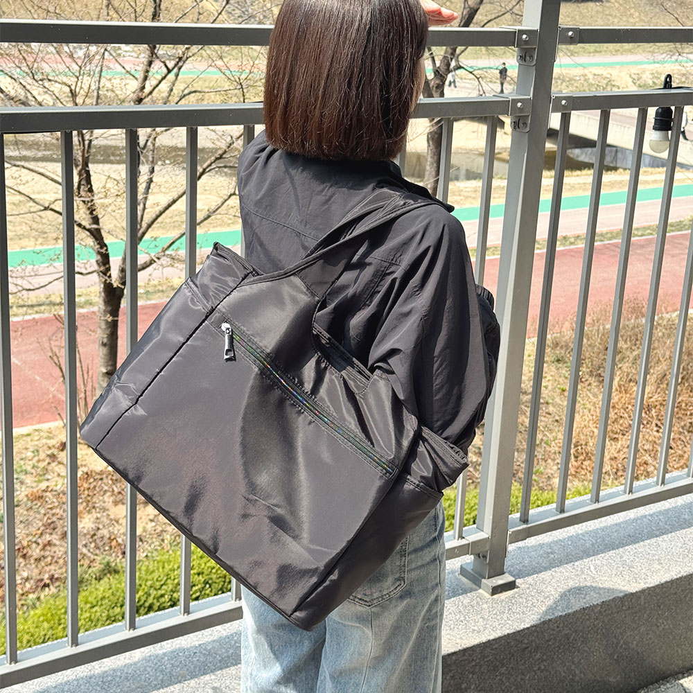 OP_M2404 데일리 가벼운 블랙 빅 숄더백