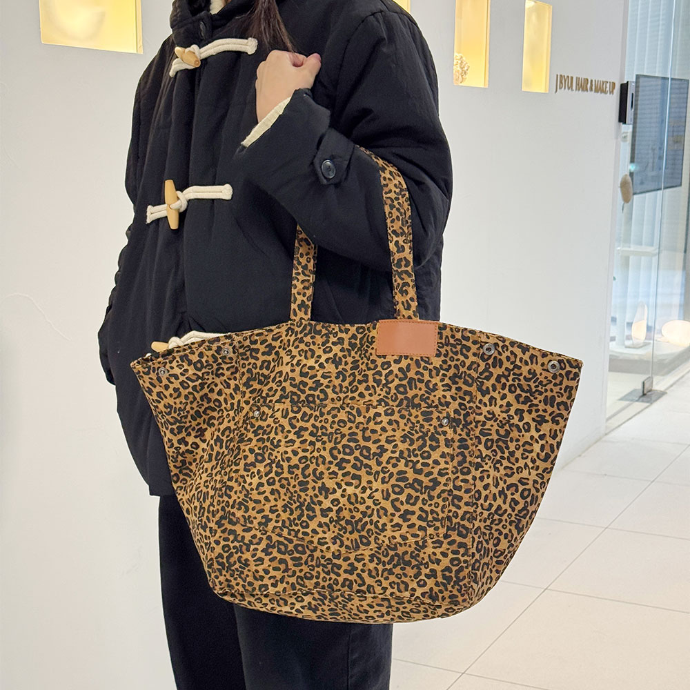 TRD_1619 데일리 호피 캔버스 빅 토트백