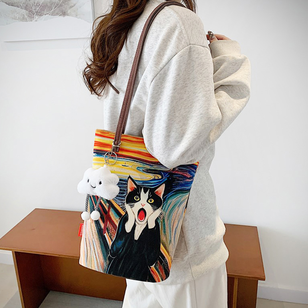 URB_고양이 유화 숄더백/품절