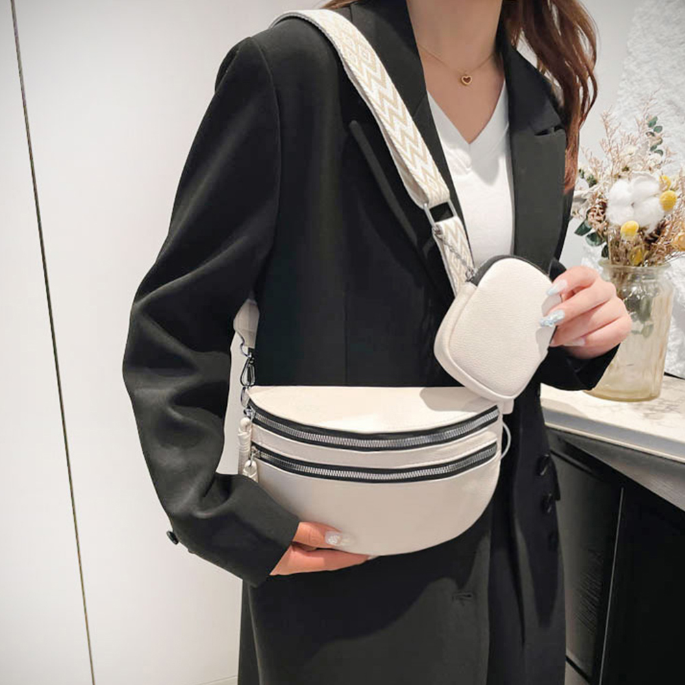 URB_투지퍼코인 레더 크로스백