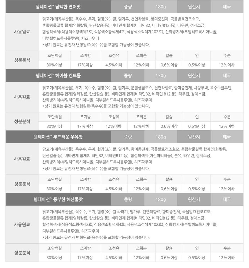 YEW_템테이션 고양이간식 풍부한 해산물맛 180g 상세 이미지 6