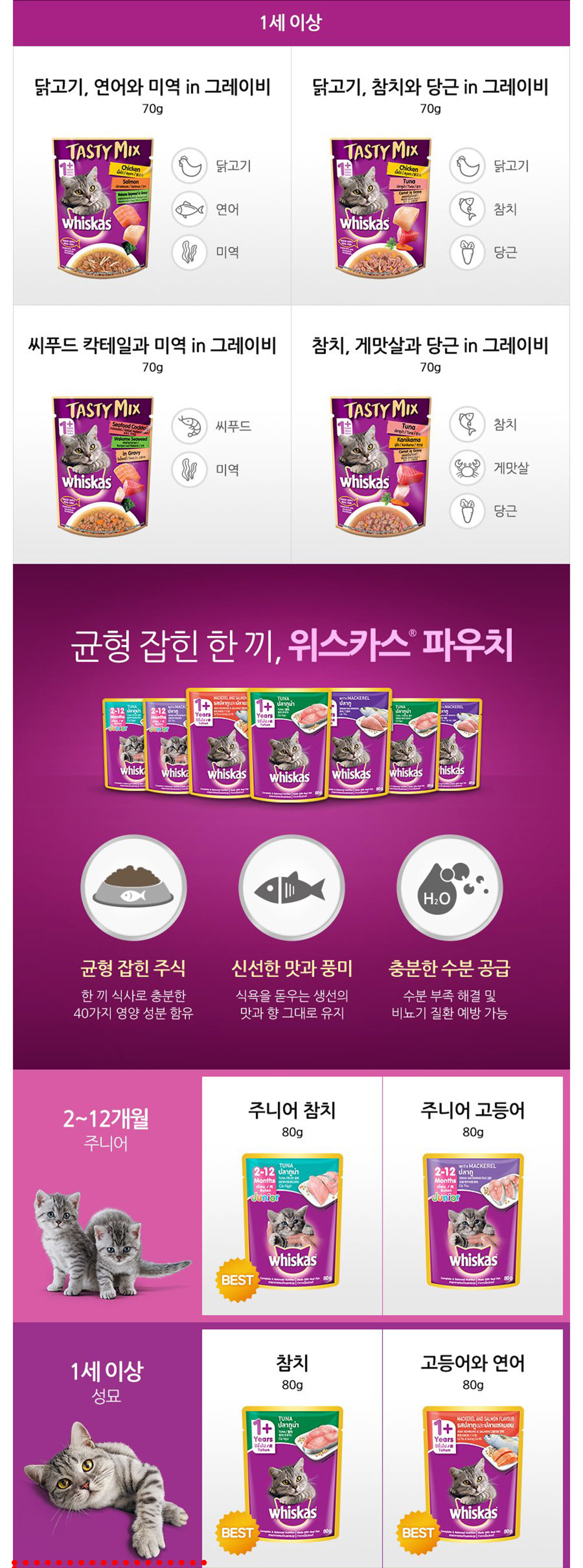 YEW_위스카스팩 고양이사료 고등어 80g 상세 이미지 2