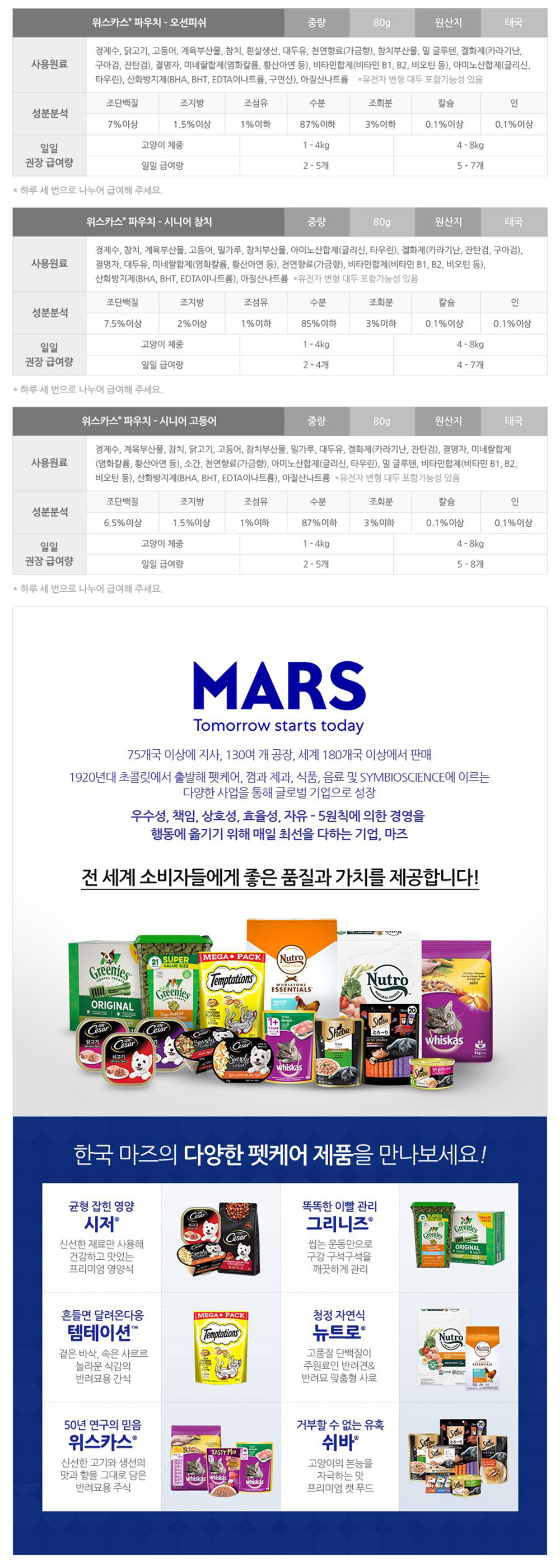 YEW_위스카스팩 고양이사료 참치 80g 상세 이미지 6