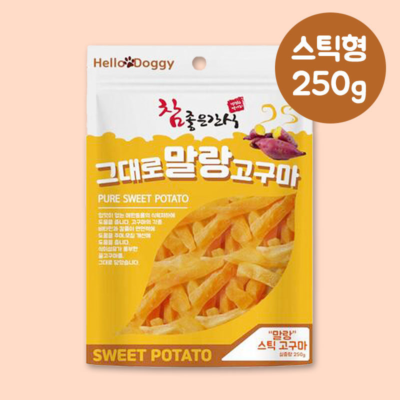YEW_헬로도기 참좋은 간식 그대로 말랑고구마 스틱 250g