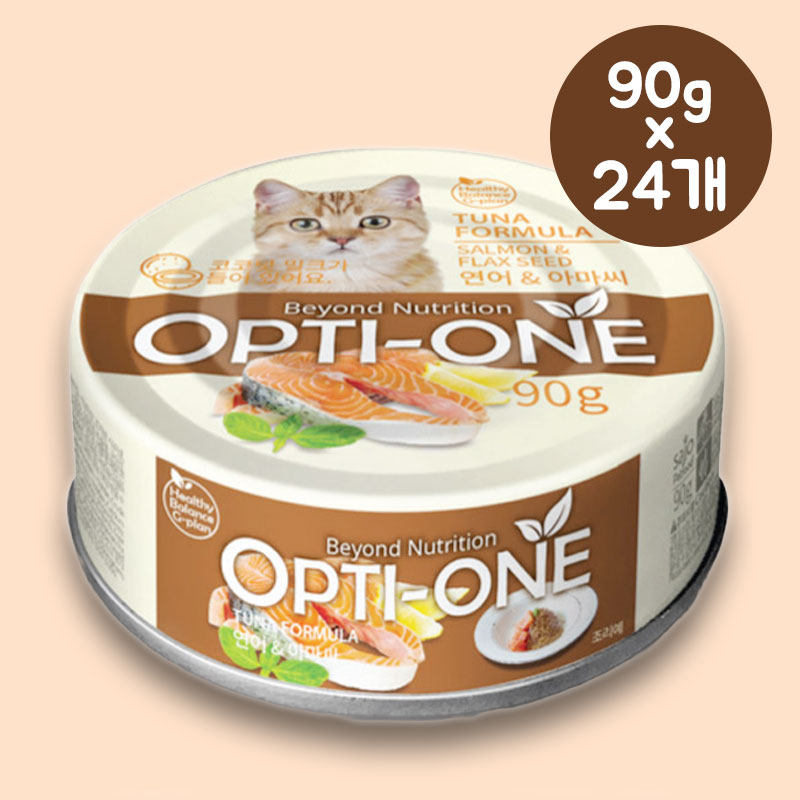 YEW_사조 옵티원 캣캔 연어와 아마씨 90g&times;24개