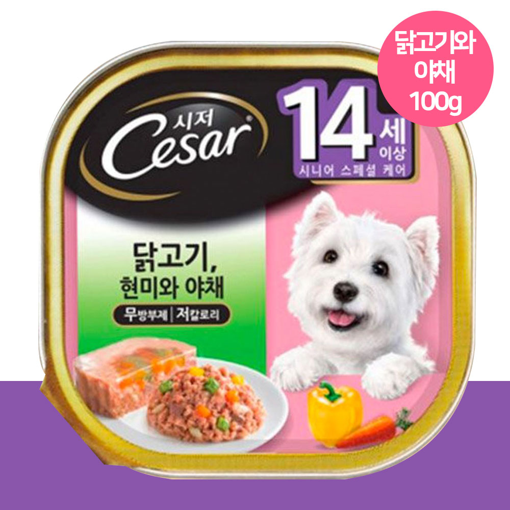 YEW_시저 14세이상 닭고기와 야채 캔 100g