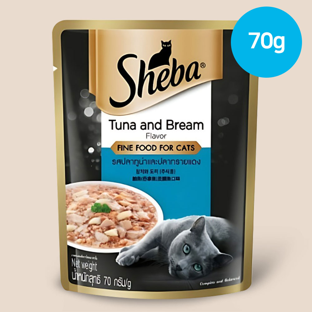 YEW_쉬바 파우치 고양이 주식 참치와 도미 70g