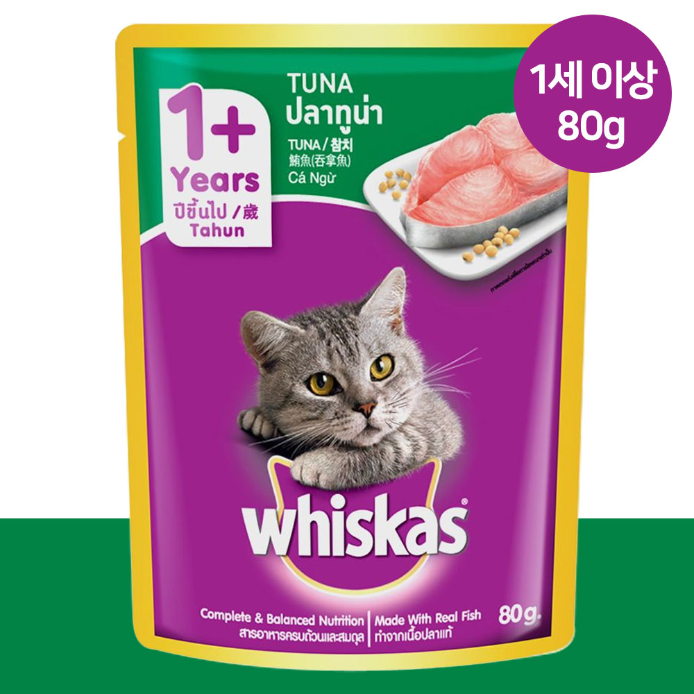 YEW_위스카스팩 고양이사료 참치 80g