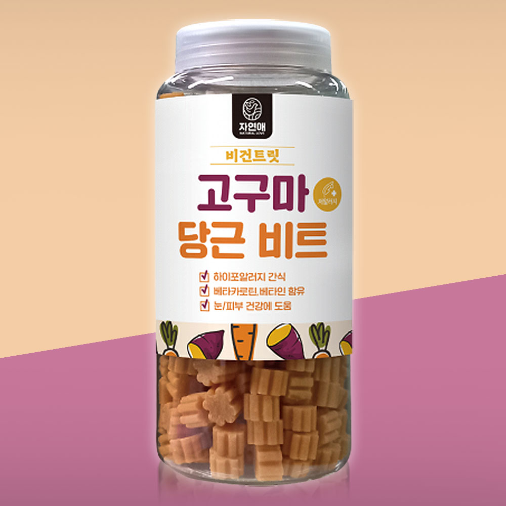 YEW_자연애 강아지 간식 비건트릿 고구마 당근 비트 460g, 1개