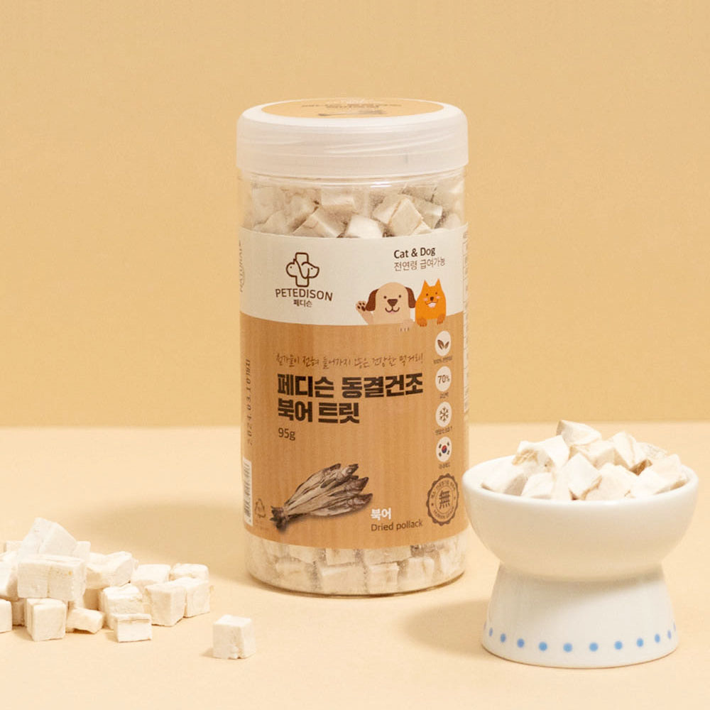 YEW_페디슨 동결건조 강아지 고양이 간식 북어 트릿 95g, 1개