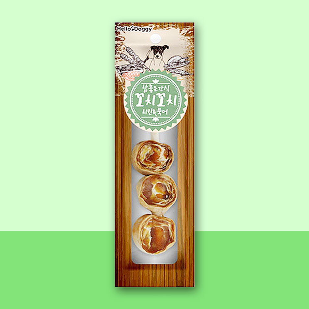 YEW_헬로도기 참좋은간식 꼬치꼬치 치킨&북어 25g, 1개