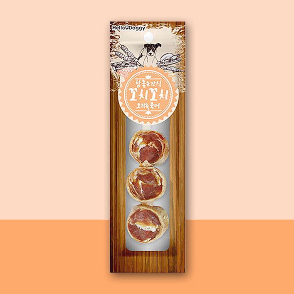YEW_헬로도기 참좋은간식 꼬치꼬치 오리&북어 25g, 1개